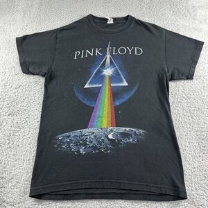 VIntage Y2K Pink Floyd Shirt Mens Medium Dark Side of the Moon‎ Rainbow Distress